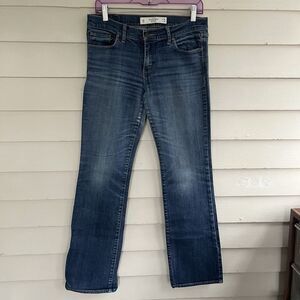 Abercrombie And Fitch Mid Rise 90s Relaxed Leg Strech Jean, Medium Wash- Size 6